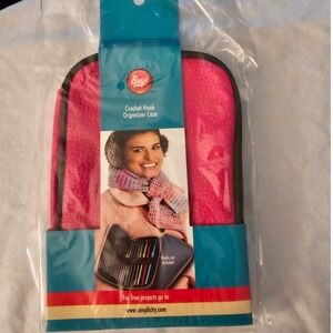 Boye Crochet Hook Organizer Case Pink Textured‎ Zipper Pouch NEW